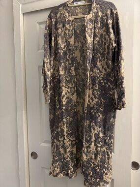 Zara Metallic Knit Cardigan in Beige and Charcoal